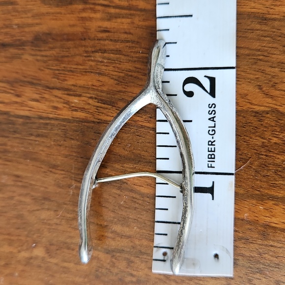 Vintage Sterling Wishbone Brooch 2.25" - Picture 6 of 11